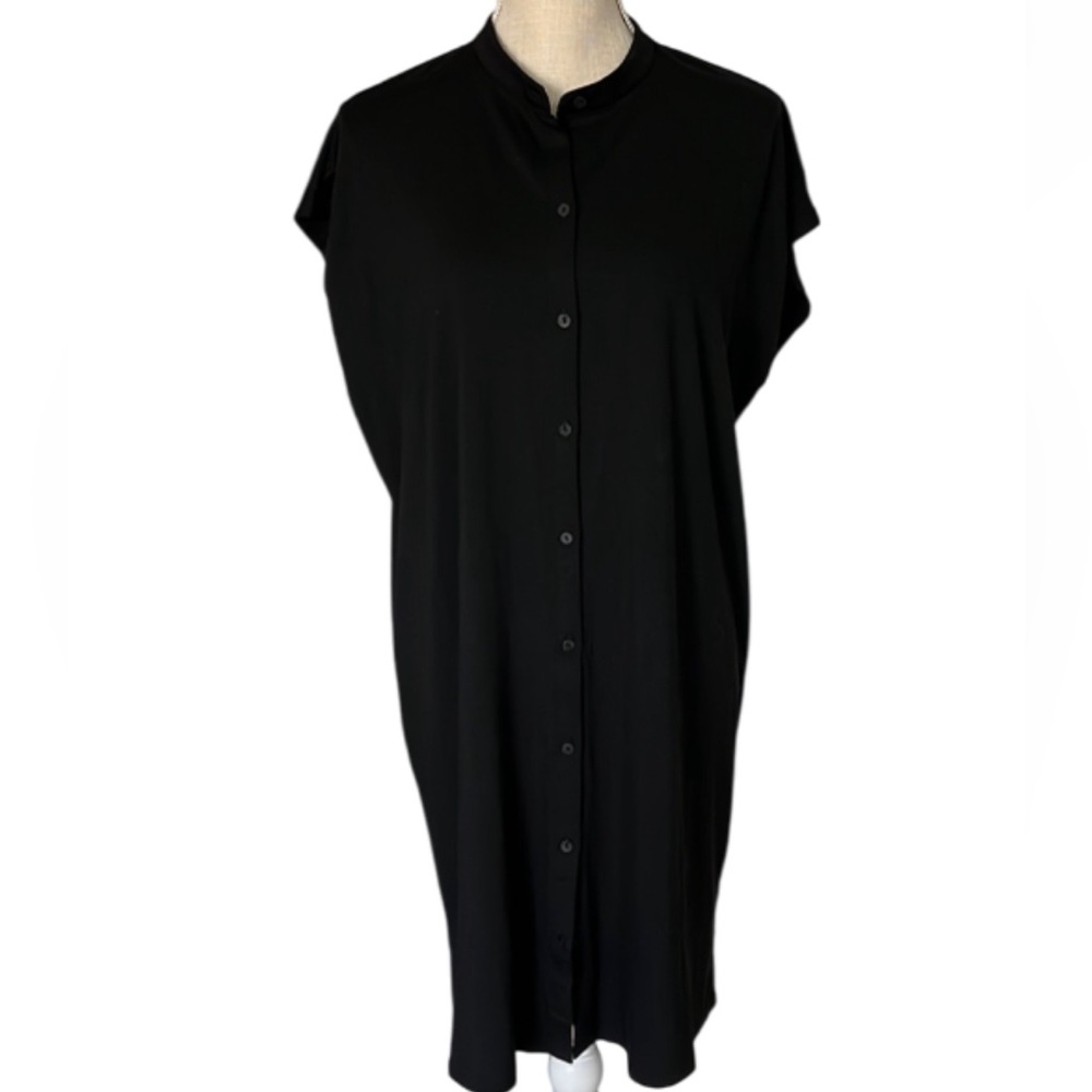 Elegant Black Button-Down Dress